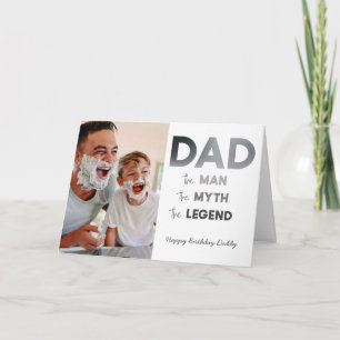 Carte DAD The Man Myth Legend Grey Photo Joyeux Annivers