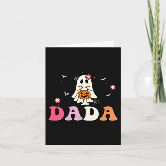 Carte Dada Ghost Boo One Soky Dad First Halloween Birthd (Devant)