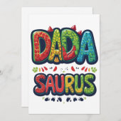 Carte DADA SAURUS - Fun Dinosaur Papa Fête (Devant / Derrière)