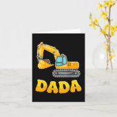Carte Dada The Birthday Boy Excavator Construction Famil (Fleur jaune)