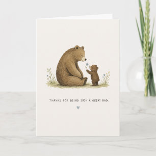 Carte Daddy Bear et Little Bear Fête des Pères