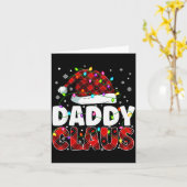Carte Daddy Claus Merry Christmas Santa Hat Family Match (Fleur jaune)