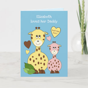 Carte Daddy girafes de voeux d'anniversaire de petite fi