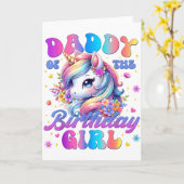 Carte Daddy Of The Birthday Girl Unicorn Flower Family M (Fleur jaune)