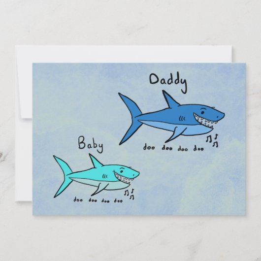 Carte Daddy Shark & Baby Shark Fête des pères amusante (Devant)