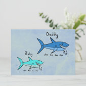 Carte Daddy Shark et Baby Shark Fête des Pères amusante (Debout devant)