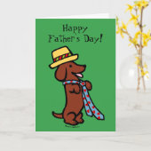 Carte Daddy's Dachshund Cartoon (Fleur jaune)