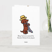 Carte Daddy's Dachshund Cartoon Plaid (Dos)