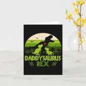 Carte Daddysaurus Rex 2 Enfants Coucher de soleil Dinosa (Fleur jaune)