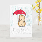 Carte d'adieu du dessin de hérisson (Fleur jaune)