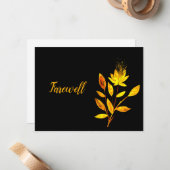 Carte d'adieu Golden Fire Flowers (Devant/Arrière en situation)