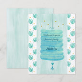 Carte d'adoption bleu - Un Lampion de famille pour (Devant / Derrière)