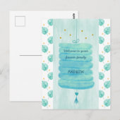 Carte d'adoption bleu - Un Lampion de famille pour (Devant / Derrière)