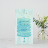 Carte d'adoption bleu - Un Lampion de famille pour (Debout devant)