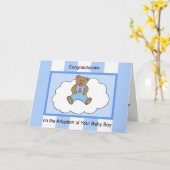 Carte d'adoption pour bébé — Garçon bébé (Fleur jaune)