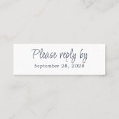 Carte d'adresse de retour avec date RSVP arrière (Dos)