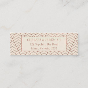 Carte d'adresse personnalisée Motif Cream Gold Art
