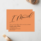 Carte d'adresse simple Tangerine I Moved (Devant/Arrière en situation)