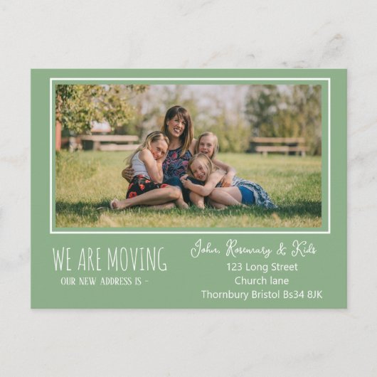 Carte d'adresse Vert moderne simple (Devant)