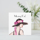 Carte d'adresse vintage Flapper Girl 1920 (Debout devant)