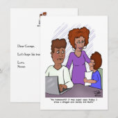 Carte Dad's Doing Son's Homework Flat Card (Devant / Derrière)