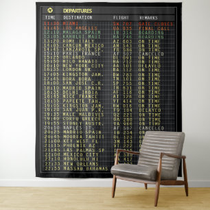 Carte d'aéroport (personnalisable) Tapisserie