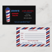 carte d'affaires barbier avec carte de rendez-vous (Devant / Derrière)