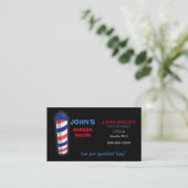carte d'affaires barbier avec carte de rendez-vous (Debout devant)
