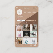 Carte d'affaires Instagram Carte de visite Brown Q (Devant)