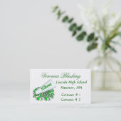 Carte d'affaires Pom-pom girl verte (Debout devant)