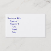 Carte d'affaires/profil de jeans (Dos)