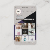 Carte d'affaires verte Instagram Carte de visite Q (Devant)