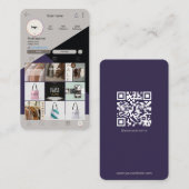 Carte d'affaires verte Instagram Carte de visite Q (Devant / Derrière)