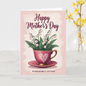 Carte d'affection à la tasse de thé florale (Fleur jaune)