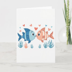 Carte d'affection Baisers de poissons
