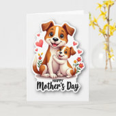 Carte d'Affection Chien Rayé (Fleur jaune)