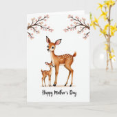 Carte d'affection Douce Biche (Fleur jaune)