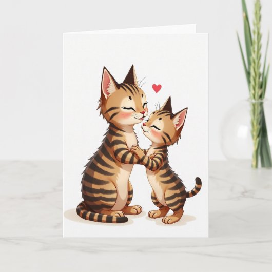 Carte d'affection pour chats rayés (Devant)