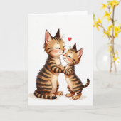 Carte d'affection pour chats rayés (Fleur jaune)