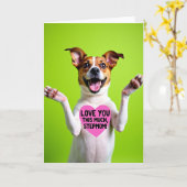 Carte d'Affection pour Chien Vert Citron (Fleur jaune)