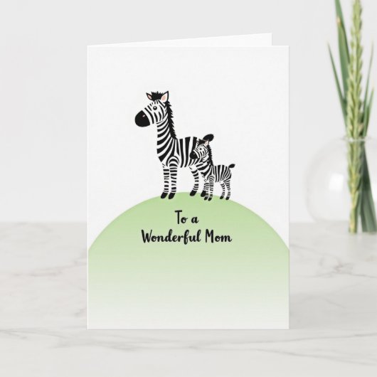 Carte d'affection pour maman rayée (Devant)