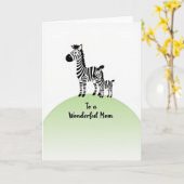 Carte d'affection pour maman rayée (Fleur jaune)