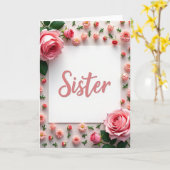Carte d'affection pour sœurs florales (Fleur jaune)