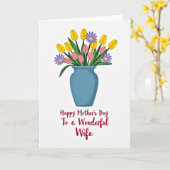 Carte d'affection Vase rayé (Fleur jaune)