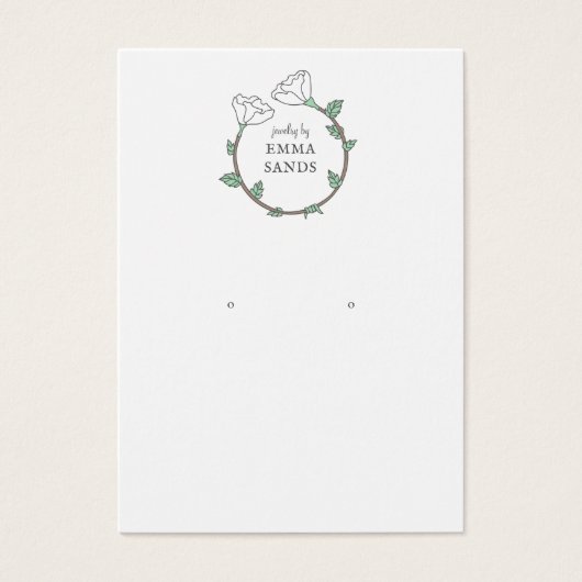 Carte d'affichage à bijoux à oreille de fleurs bla (Devant)