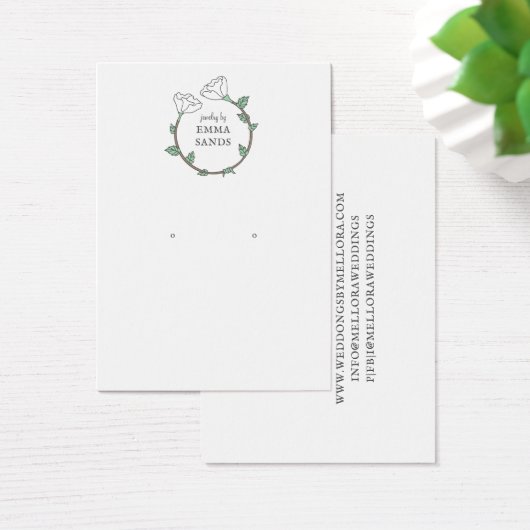 Carte d'affichage à bijoux à oreille de fleurs bla (Bureau)