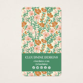 Carte d'affichage à bijoux à oreille rose florale (Dos)