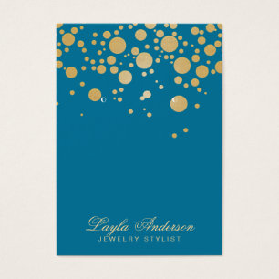 Carte d'affichage à bijoux Dots or bleu