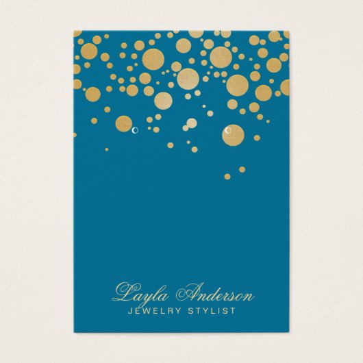 Carte d'affichage à bijoux Dots or bleu (Devant)