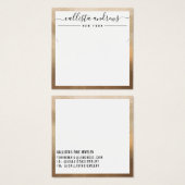 Carte d'affichage à bordure blanche or simple (Devant & derrière)